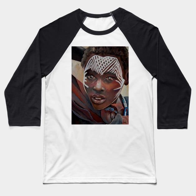 African Boy Baseball T-Shirt by Binovska